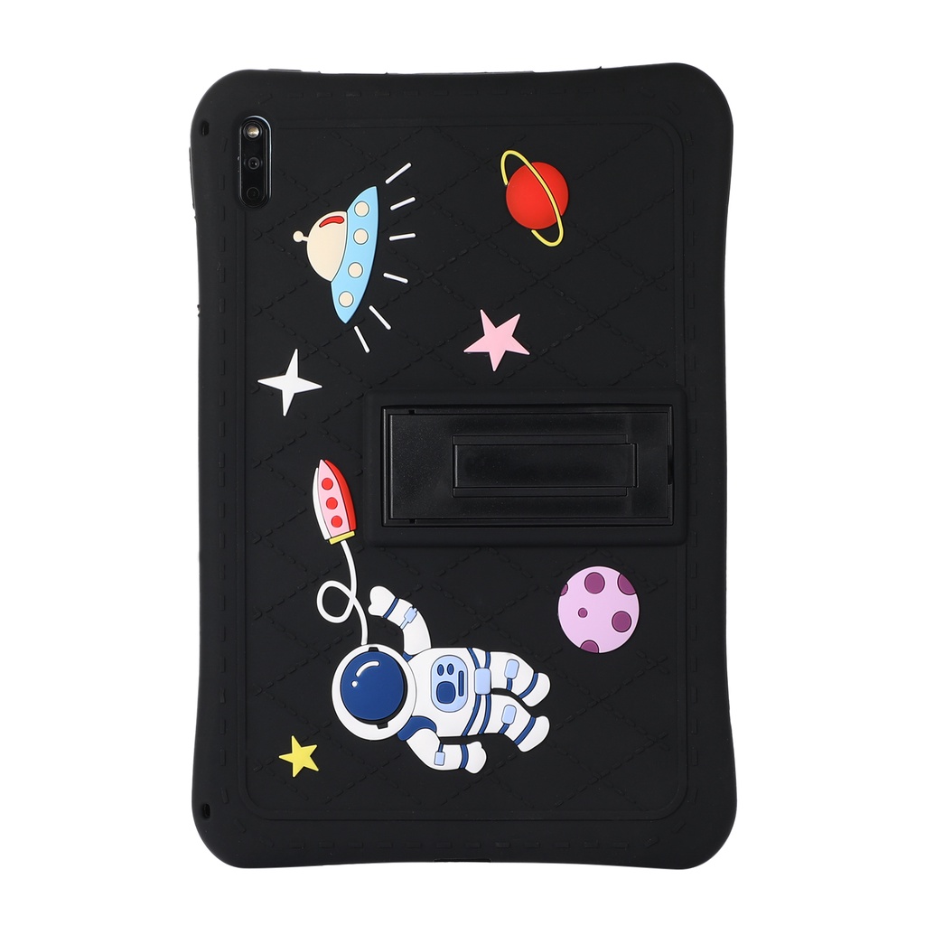 Untuk Huawei MatePad 10.4 (2022/2020) BAH4-W09 BAH4-AL10 BAH3-W09 BAH3-AL00 BAH3-L09 BAH3-W59 Fashion Tablet Perlindungan Lucu Kartun Astronot Lembut Silicone Cover Fold Stand Case