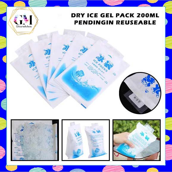 Ice Gel Pack 200ml Kantong Cooler Bag Pendingin Air Es Batu Cool Jelly Reuseable Frozen Food Biang