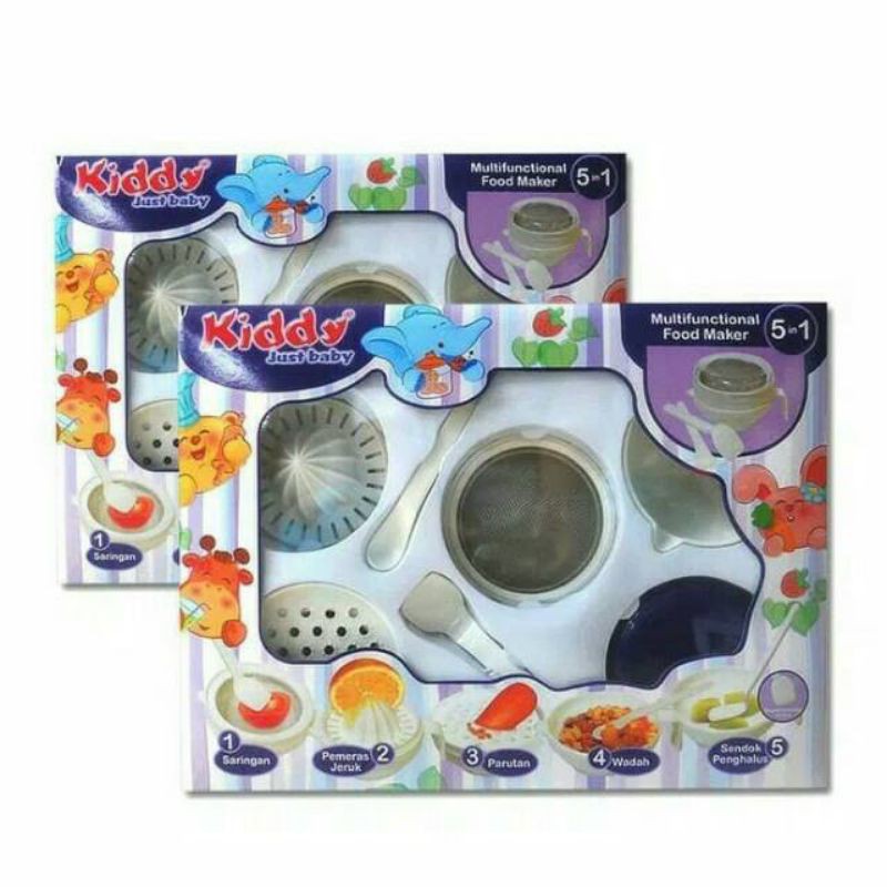 KIDDY FOOD MAKER MEDIUM 8501 / 5in 1 / 8201 /Food Maker Set Kiddy - Peralatan Makan Bayi / Gift Set (8201) U1