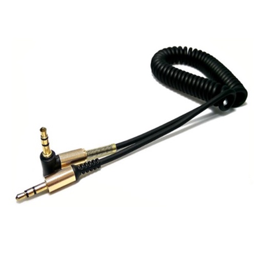 Kabel AUX Jack 3.5mm HiFi Spring Type L - 161218 - Black