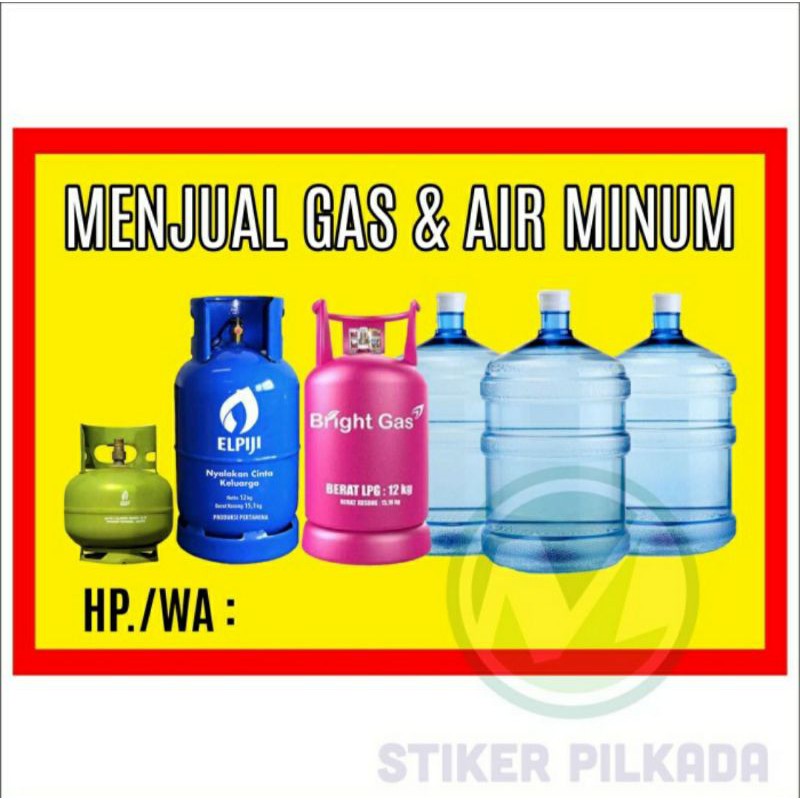 

STIKER VINYL JUAL GALON & GAS Uk.A3