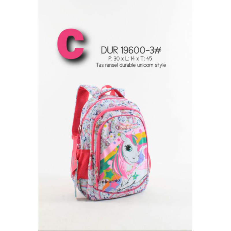 Tas Cewek Ransel Durable Unicorn LOL Sequin Kanvas