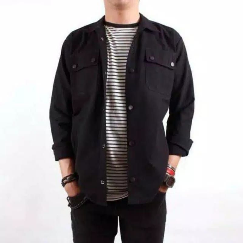 hitam || kasual semi parka || parka pria