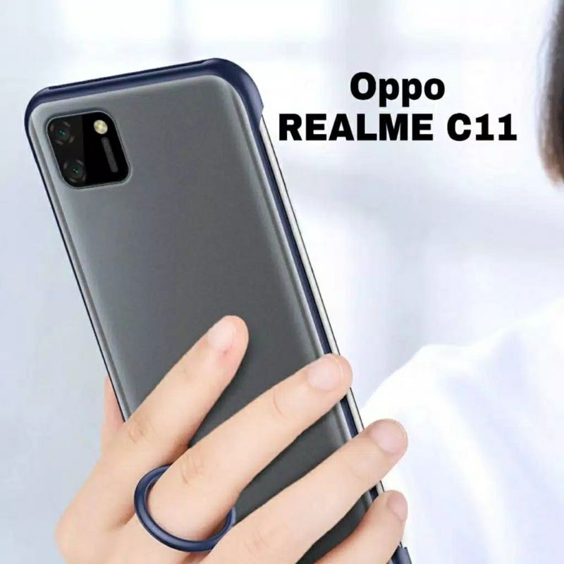 Case Oppo Realme C11 Hardcase Frameless Tranparent Matte Ring Casing