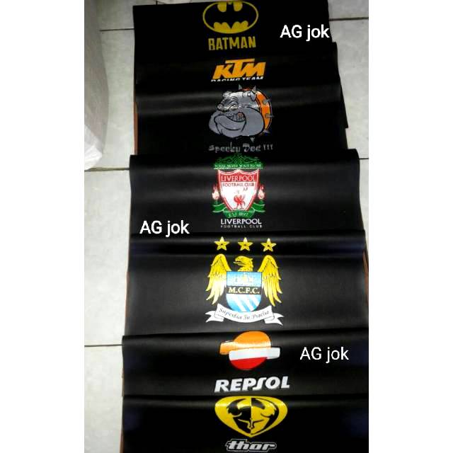 PROMO MR sablon kecil berkualitas tinggi. Kulit jok motor Oscar MR tebal sablon