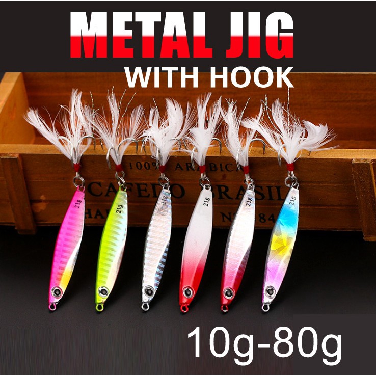 1 Pc Umpan Pancing Hard Bait Bahan Logam Bentuk Ikan 7g / 10g / 17g / 21g / 30g