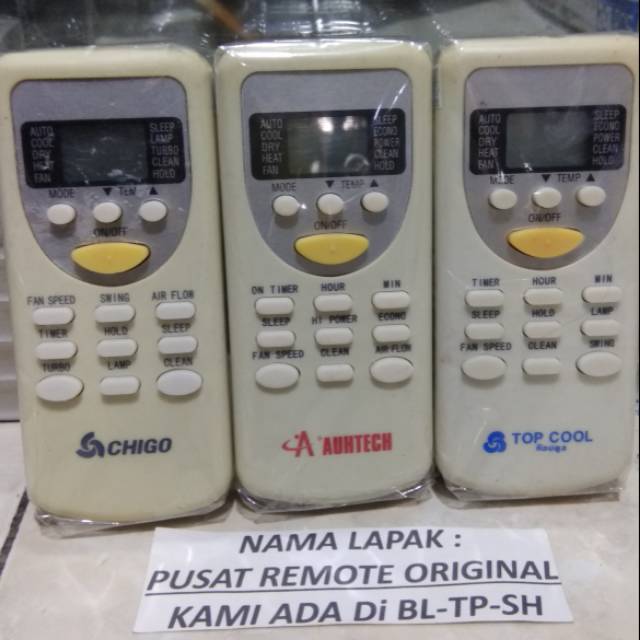 REMOTE REMOT AC CHIGO AUHTECH TOP COOL RAUGA ORIGINAL ASLI BEKAS