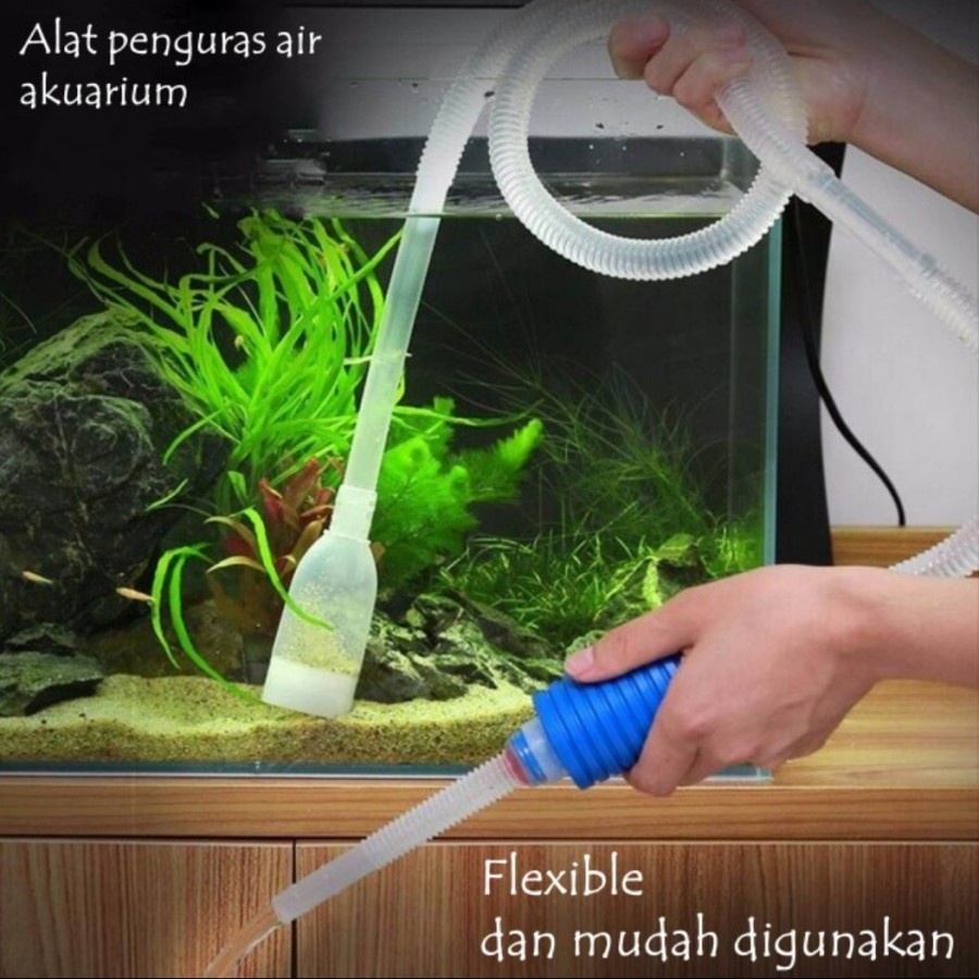 Cleaner Pump Aquarium Alat Penguras Sedot Kuras Air Kolam Ikan Cupang