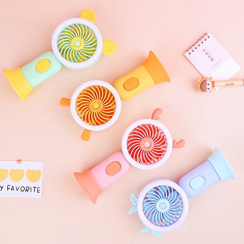 Kipas mini led tangan usb portable charger / mini fan l3d light /