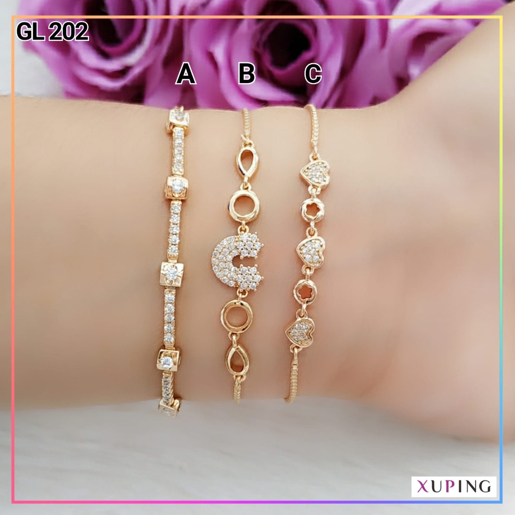 Gelang xuping gelang Serut wanita dewasa permata love ori xuping premium perhiasan lapis emas gold GL 202