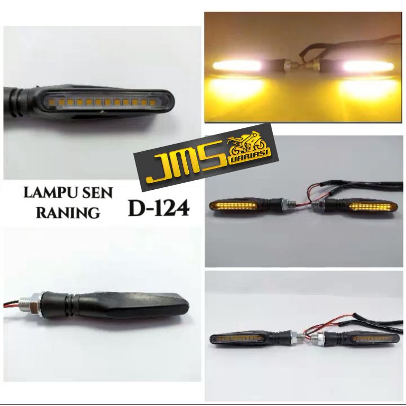 lampu sen led D124 lancip running senja biru putih merah plus sen kuning aerox vario125/150 crf wr155 KLX Vixion cb 150 CBR gsx w175 R15 ninja r/rr ninja 250