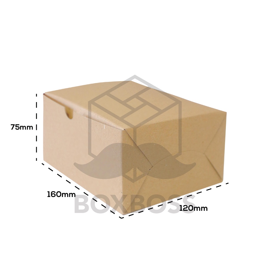 Paper Lunch Box (Box Kertas Makanan) 160 x 120 x 75 mm PE