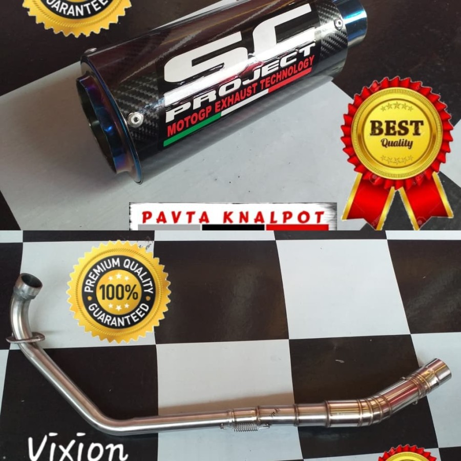 Knalpot Sc Project Carbon Fullsystem R15 CBR150 GSX Byson all 150cc Murah