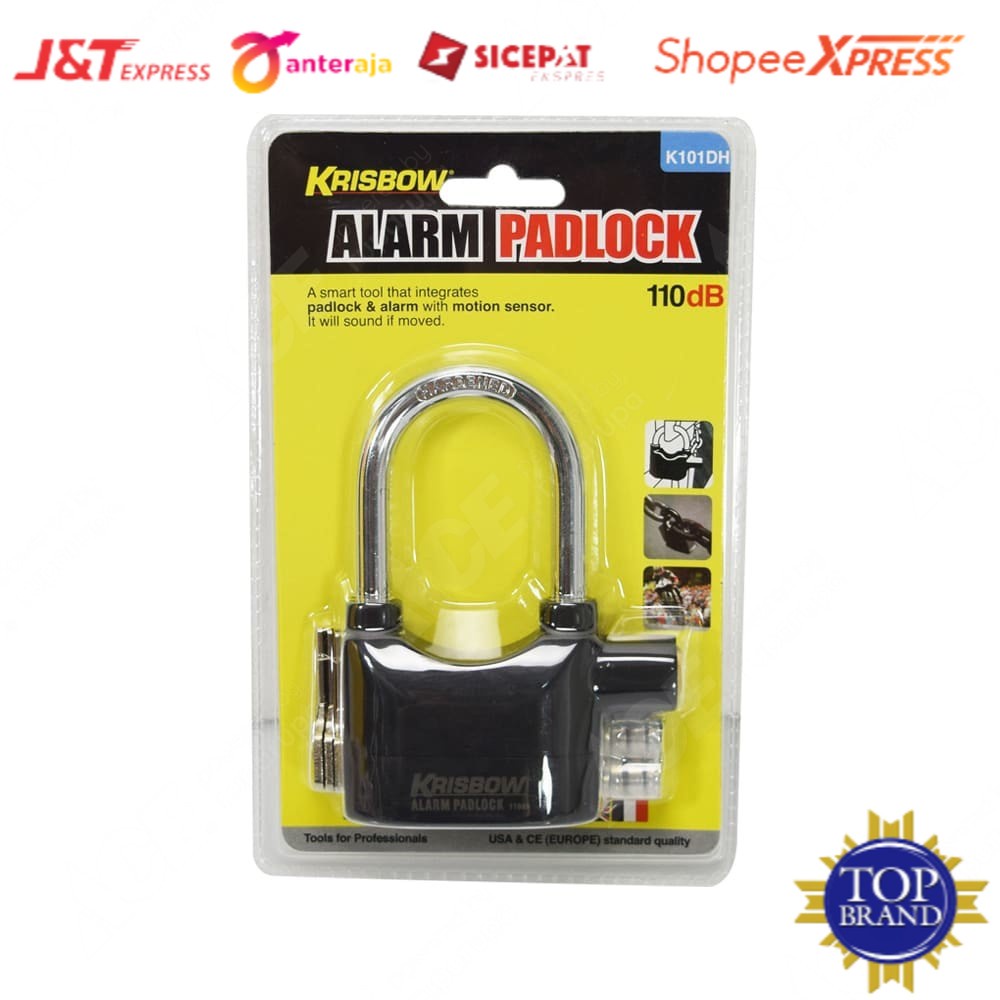 ACE Krisbow Gembok Dengan Alarm Anti Maling / Padlock Alarm Gembok Anti Maling/Gembok Alarm