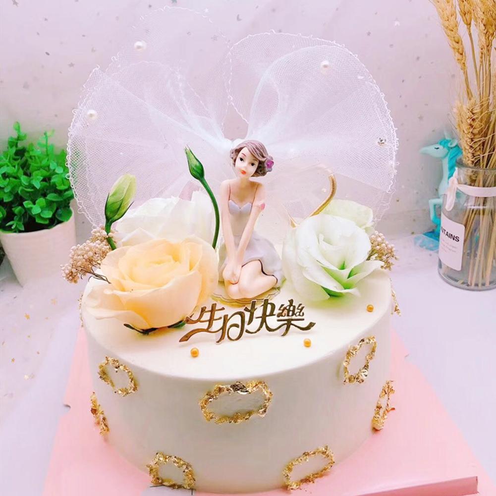 3pcs / Set Topper Kue Desain Peri Dengan Sayap Untuk Dekorasi Pesta Ulang Tahun