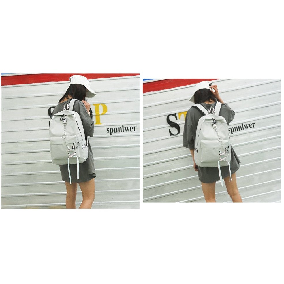 Backpack Kanvas Tas Anak Sekolah Dan Kuliah Model Korea Style Tahan Air - JB100