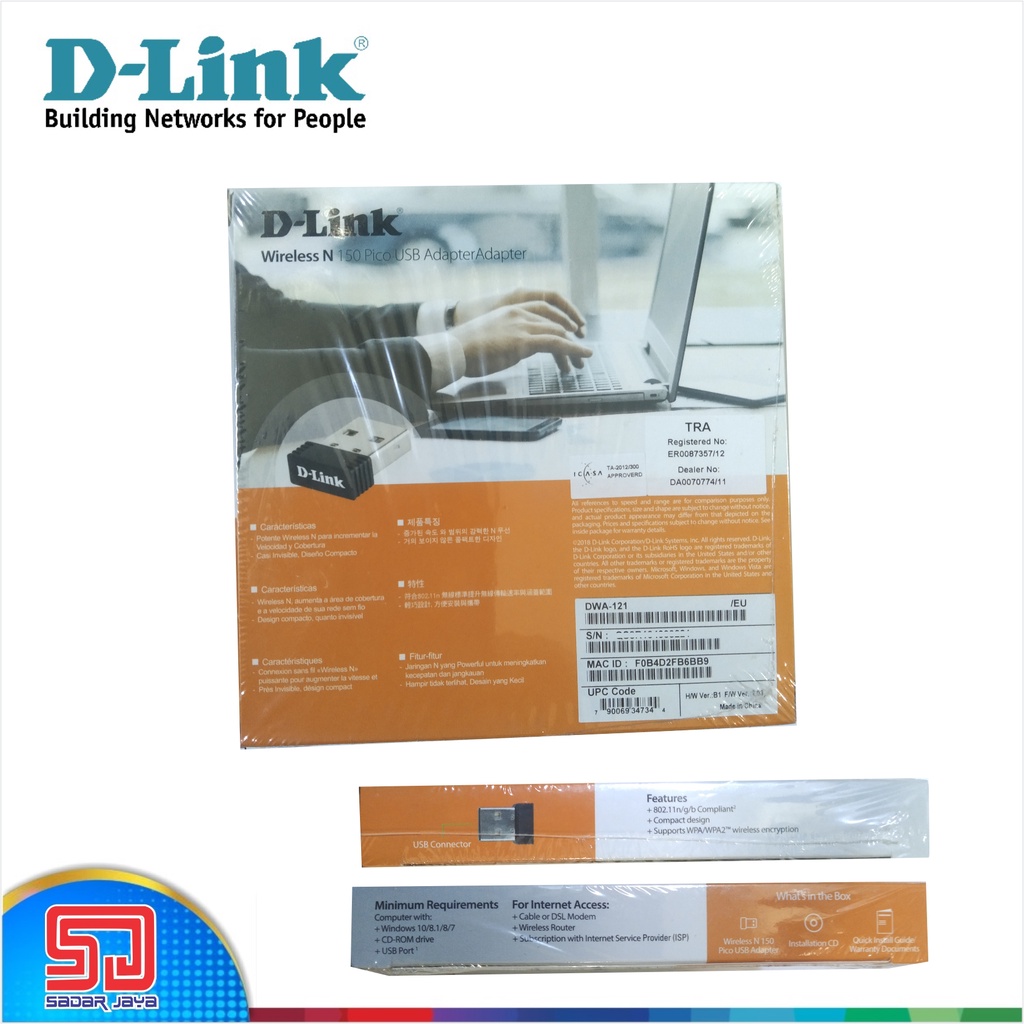 D-Link DWA 121 Penangkap Wifi Mini Adapter USB Wireless N150