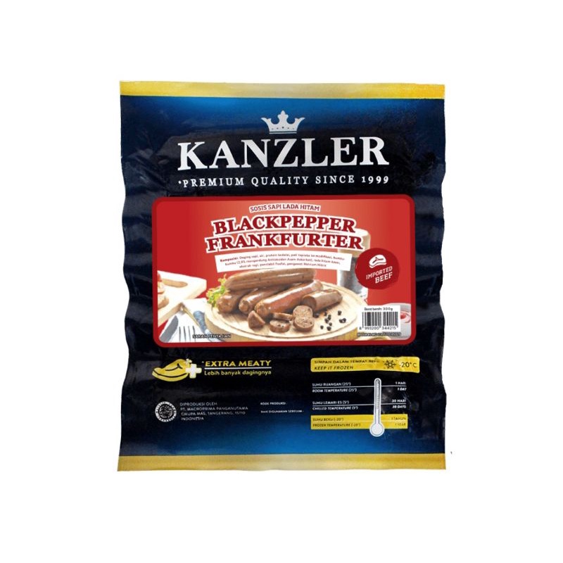 

Kanzler Sosis Blackpepper Frankfurter 300gr