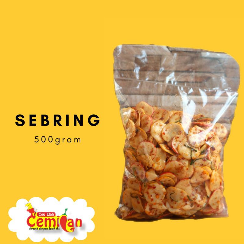 

Sebring pedas / seblak cikur / seblak kering kemasan 500 gram cemilan ceu elah