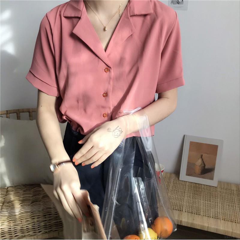 ATASAN PESTA PARTY NIKAHAN WISUDA KULIAH QWE/ Blus V-Neck Lengan Pendek Elegan Gaya Korea untuk