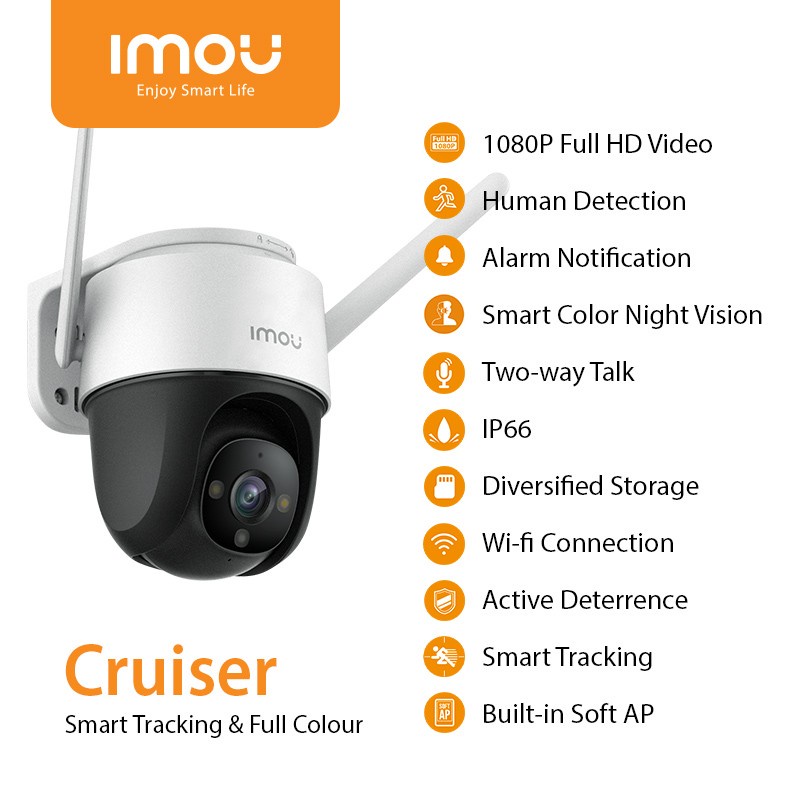 Imou Cruiser Smart Tracking &amp; Full Colour Night Vision IP Cam Outdoor