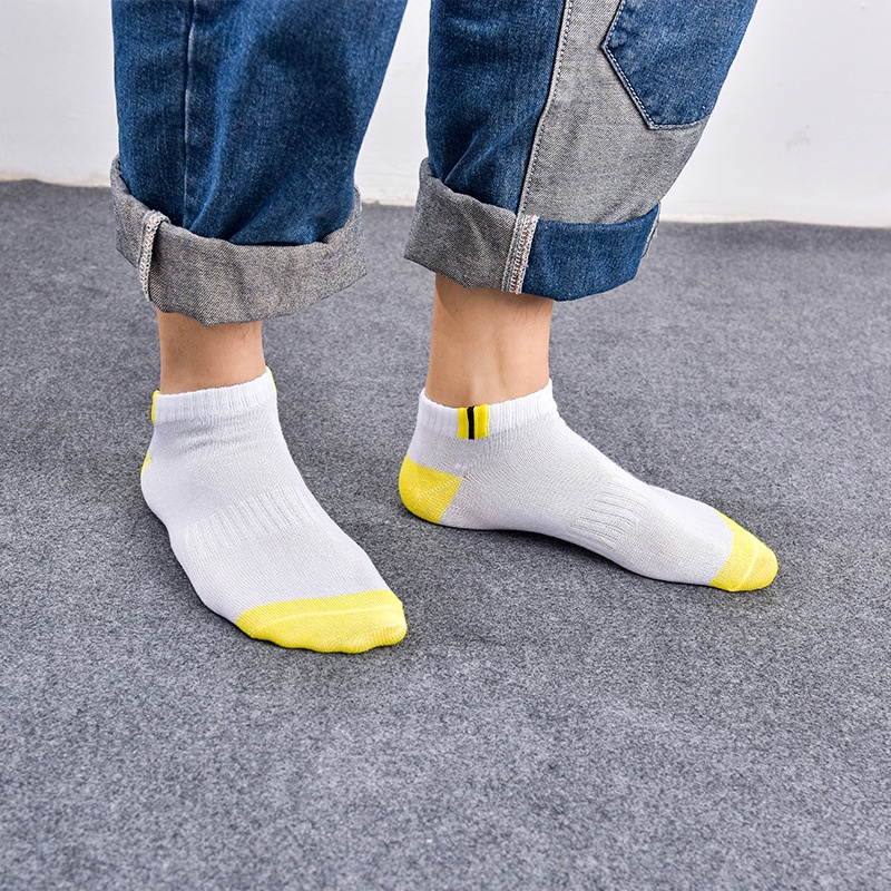 𝗘𝗕𝗦 ✅ KK017 Kaos Kaki (Tanpa Kemasan) Pria Tipis Pendek Semata Kaki &amp; Panjang Diatas Mata Kaki Motif Garis Fashion Korea Men Sock Import Murah