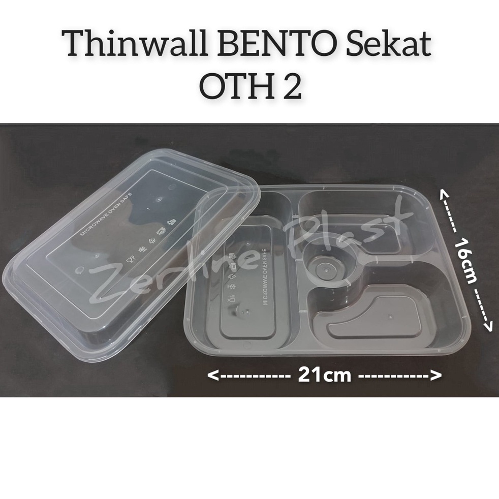 Thinwall BENTO Sekat OTH 2 / Kotak Makan SEKAT @25pcs