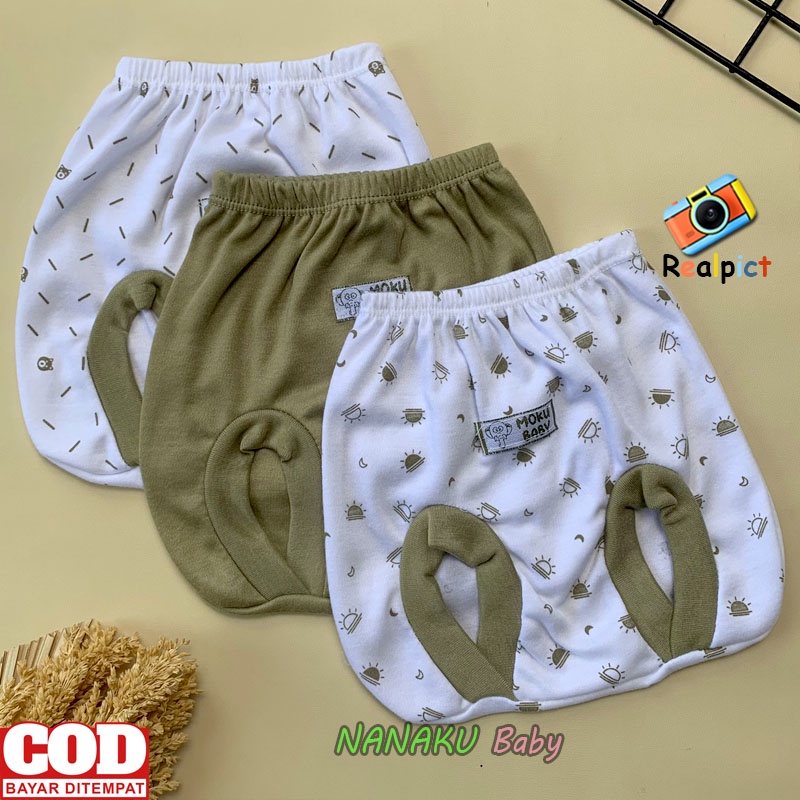 3 PCS Celana Bayi Baru Lahir Celana POP Bayi Usia 0-3 Bulan Seri Army - Anababy