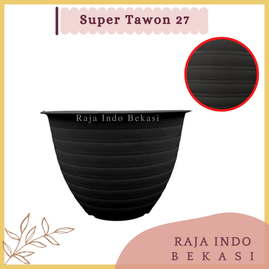 SEKARGANES Pot Super Tawon 27 Cm Hitam By Garden Of Love Pot 27CM Pot Tawon Madu Jet Gusi 30 32CM