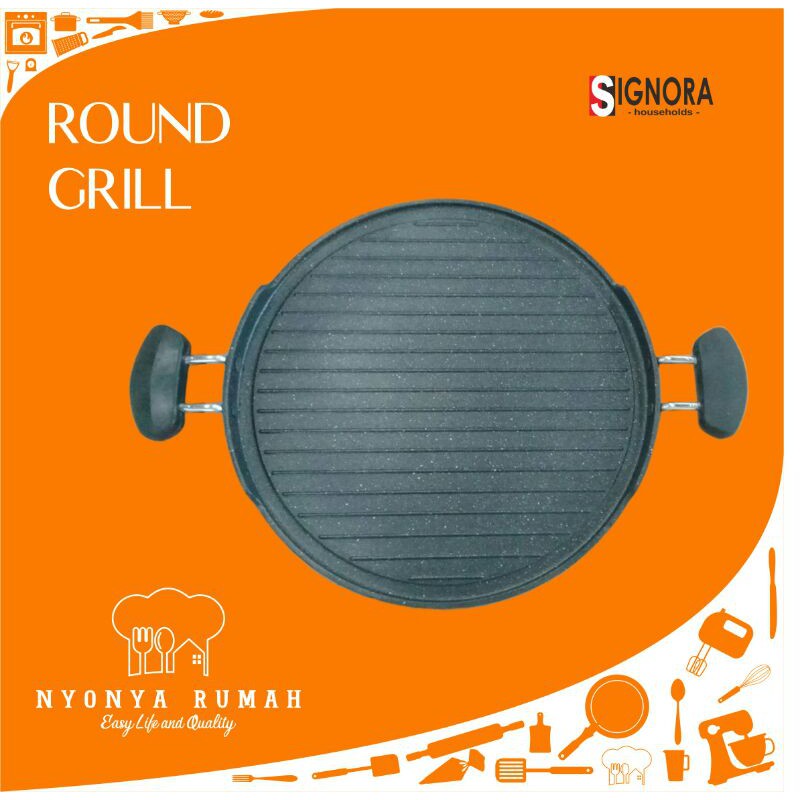 Signora Round Grill Pan/Griller/Alat Panggang/BBQ pan
