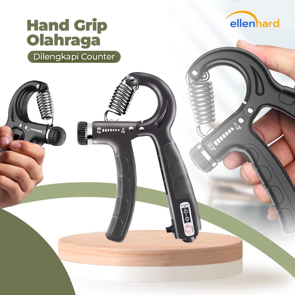 Hand Grip 5-60kg Digital Counter Alat Fitness Otot Lengan Tangan Adjustable Power