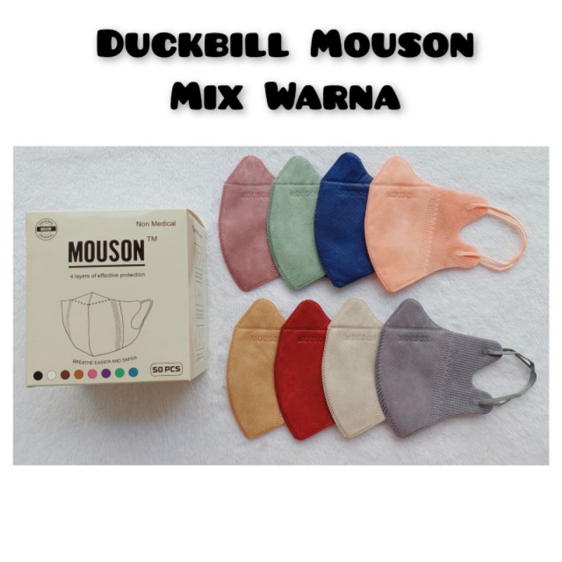 masker duckbill mouson mix warna isi 50