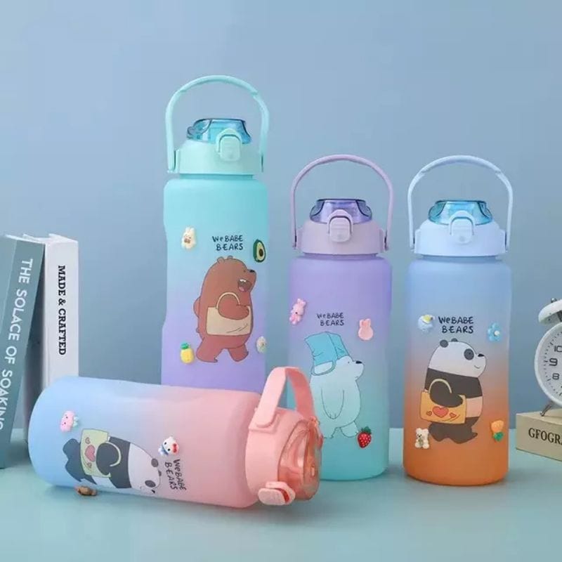Botol Minum Couple Pasangan beranak Gradasi 2000 ml dan 800 ml Webabe Bear