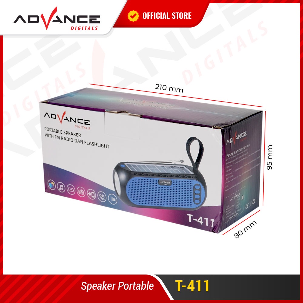 Advance Digitals Speaker Bluetooth T411 Portable Surya Speaker Radio Senter