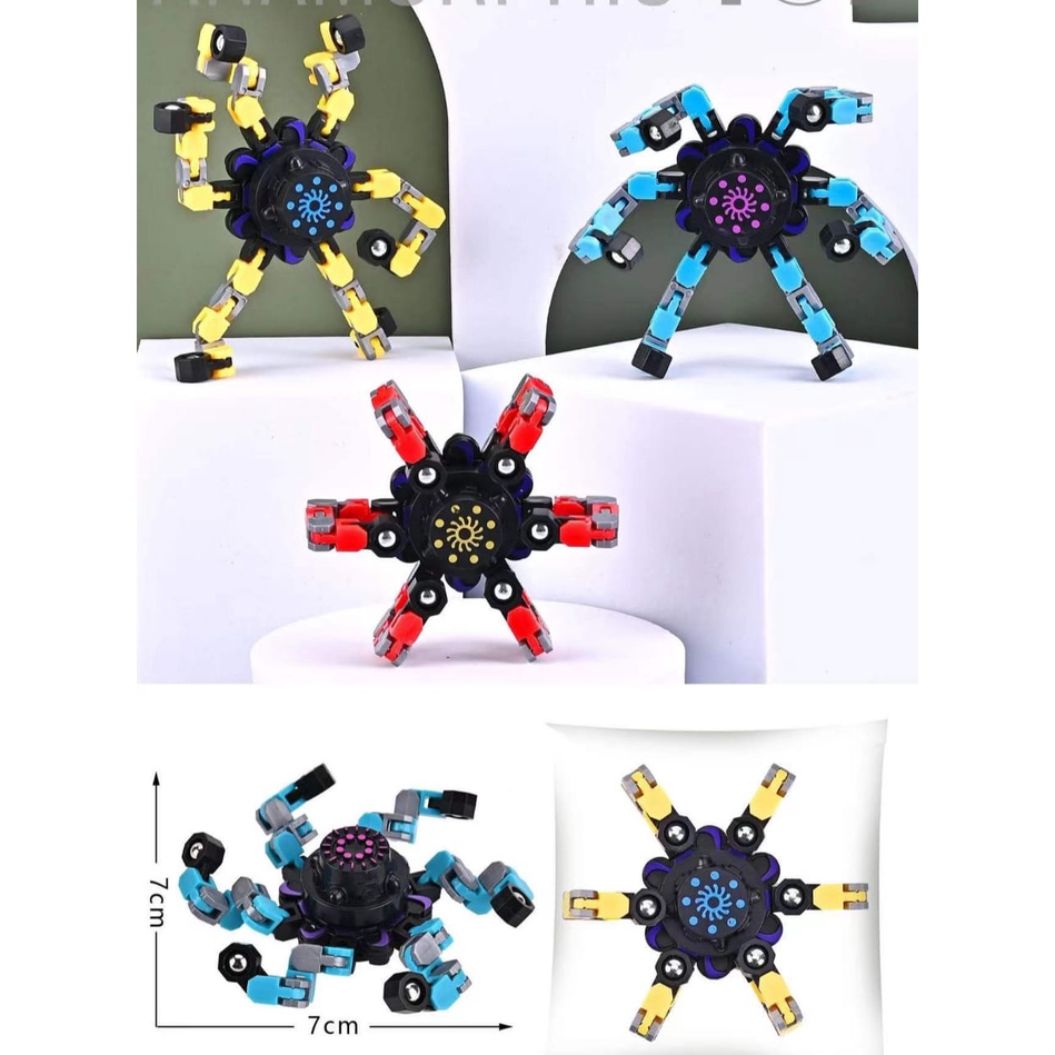 [FUNNY]Mainan Fidget Spinner Robot Transformer Terbaru / Mainan Penghilang Stress / Deformable Transformer Spinner