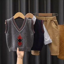 KENDRA BOY SET/SETELAN ANAK LAKI LAKI IMPORT/BAJU KEMEJA ANAK LAKI LAKI POLOS LENGAN PANJANG/ROMPI R