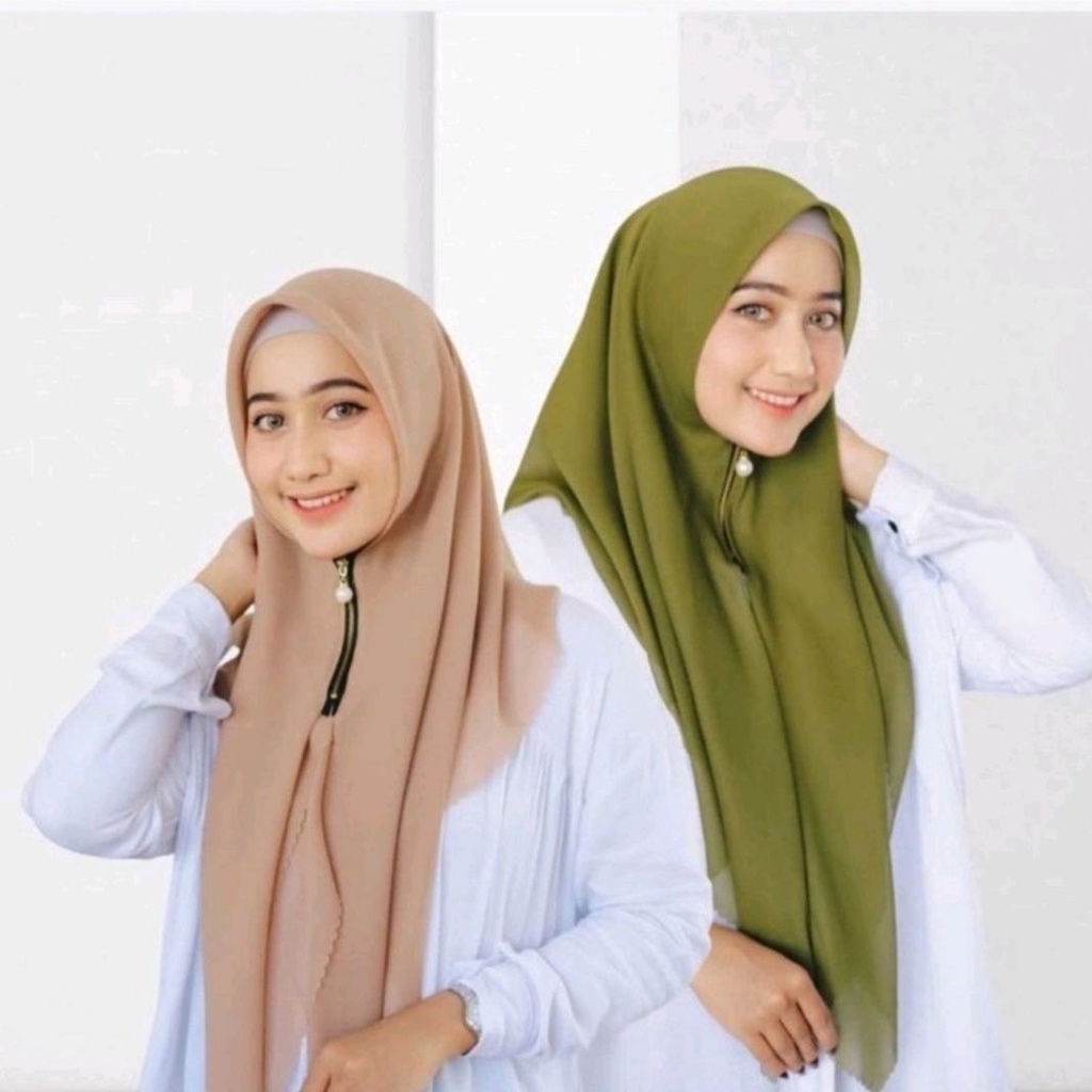 Zipper hijab bella square resleting laser cut / segiempat zipper bella square polycotton