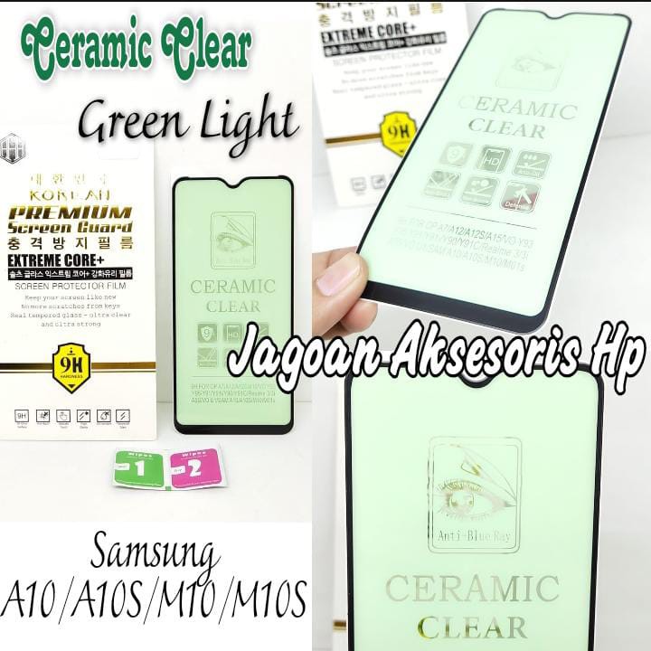 Tempered Glass Ceramic Film Samsung A10 M10 6.2 inchi GREEN LIGHT Anti Radiasi Protection eye