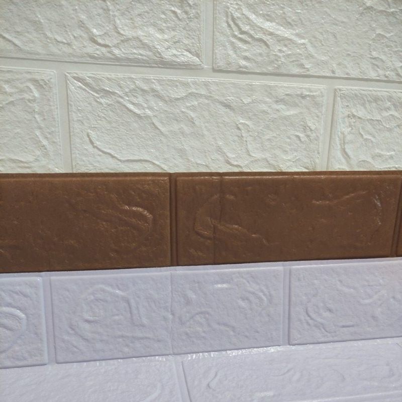 wallpaper dinding stiker dinding foam 3D motif batu bata-1