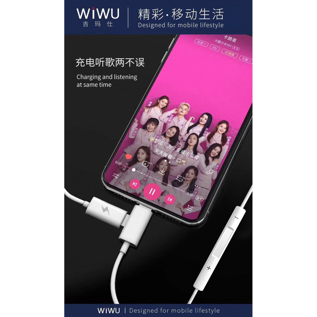 Original WIWU EB01 - Earbuds Earpods Lighting with Charging Function