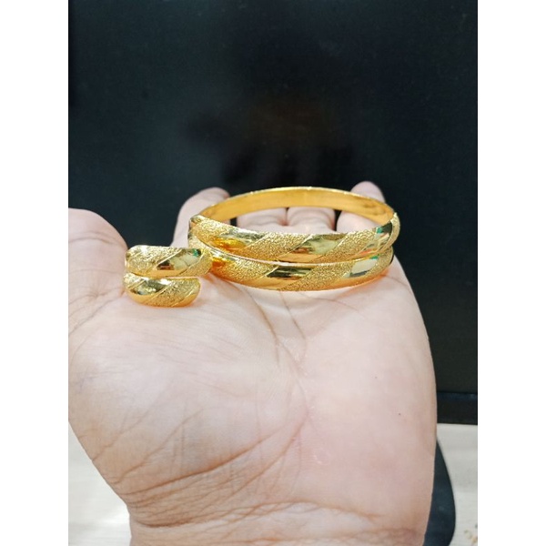 gelang set cincin keong emas penang asli mirip emas murni