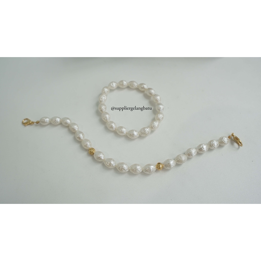 1 set STRAP MASK dan GELANG Mutiara Sintetis TELUR PASKAH 10MM ANAK