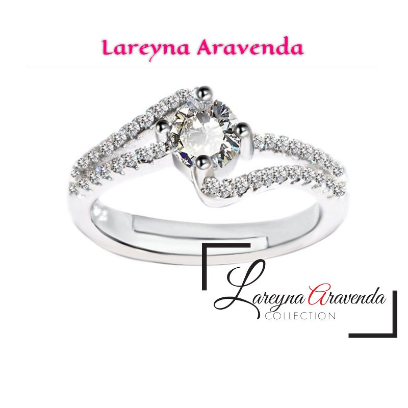 Cincin Wanita Titanium Model Twist Mid Kristal Crystal Swarovski CC042