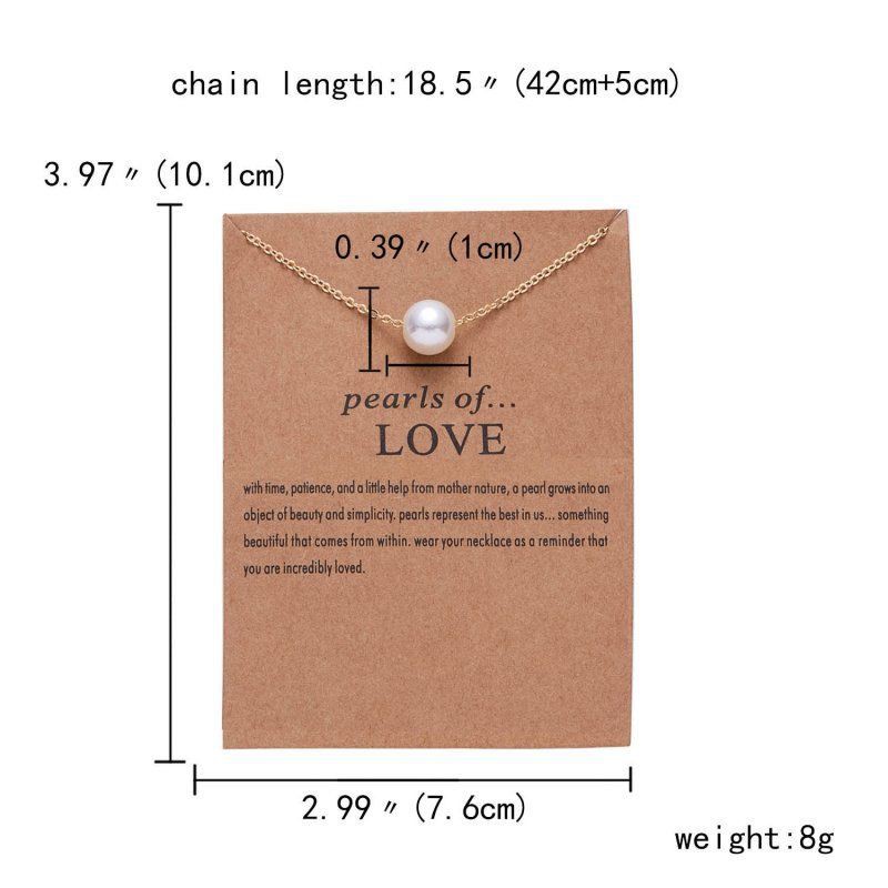 Women necklace paper card pearl alloy animal necklace Korean fashion pendant jewelry factory wholesale