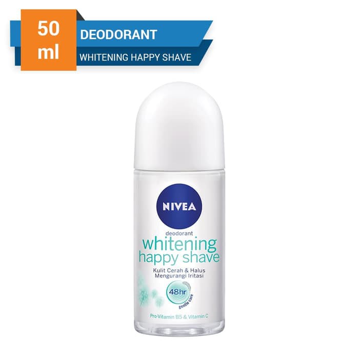 NIVEA DEODORANT WHITENING HAPPY SHAVE ROLL ON 50ML