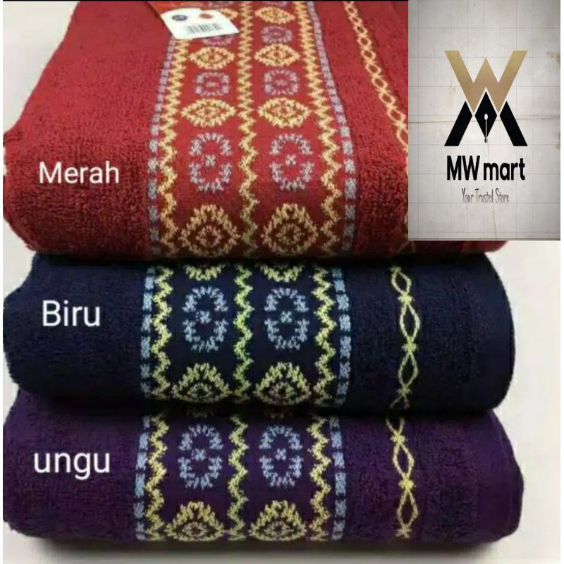 Handuk Merah Putih motif Nusantara uk 70x135