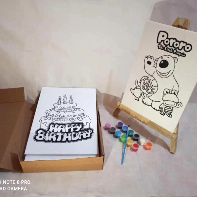 

(PERALATAN MENGGAMBAR) DIY PAINTING BY NUMBER 6 GAMBAR + STAND LUKIS SALE