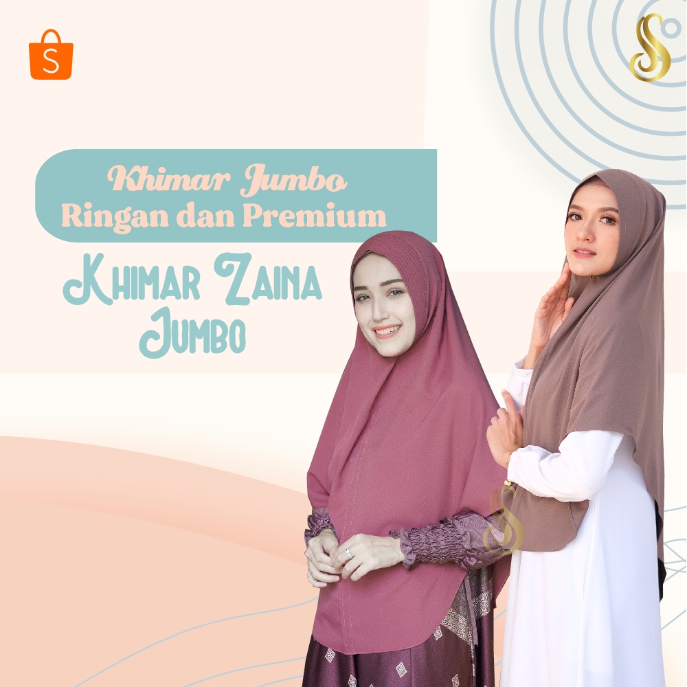 Khimar Zaina Jumbo Pet Antem Moshcrepe Premium Hijab Instan Jilbab Syari