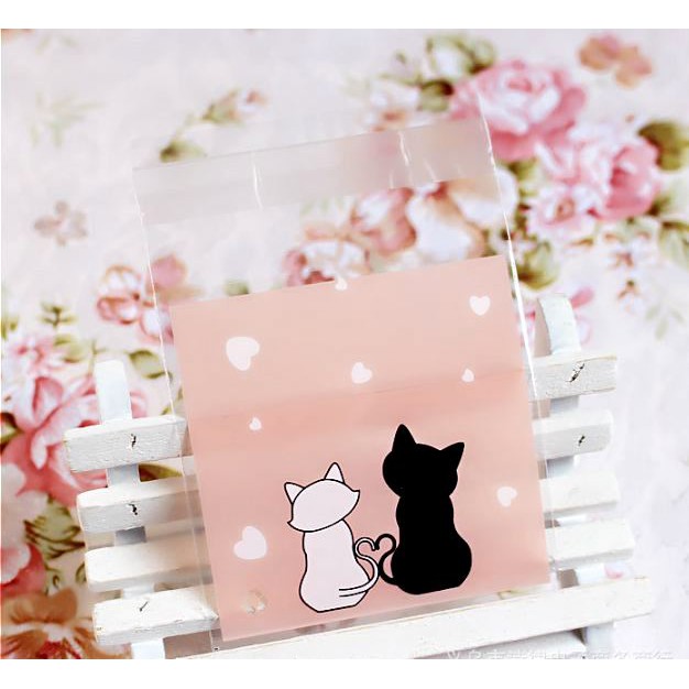 

Plastik Fancy Cookies - Kue - Permen - Accessories Love Cat Pink 7x7