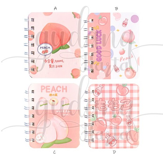 

Notebook Mini Spiral Pinky Peach Buku Catatan Mini Buah Peach GH 308738